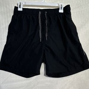 Island Haze Men's Swim Shorts Black Size M Drawstring Back Pocket Mesh Lined